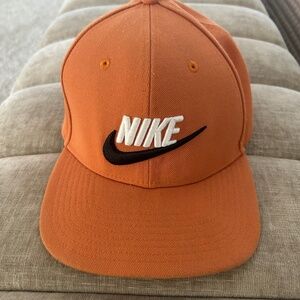 Nike Dri-FIT Pro Snapback Hat Orange Black Logo Adjustable